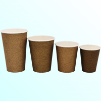 Стакан однослойный для горячих напитков "Под крафт" 400 мл