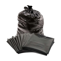 Мешки для мусора ПВД, 70 мкм, 220 л, чёрные, в пачке, 50 шт/уп.