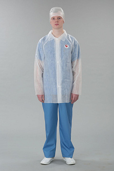 Куртка, воротник отложной, застежка на кнопках, рукав без резинки, пл 40г/м2, 10 шт/упак.